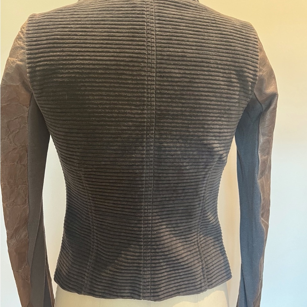 Rick Owens Gray Textured Bomber Jacket - Picture 2 of 9